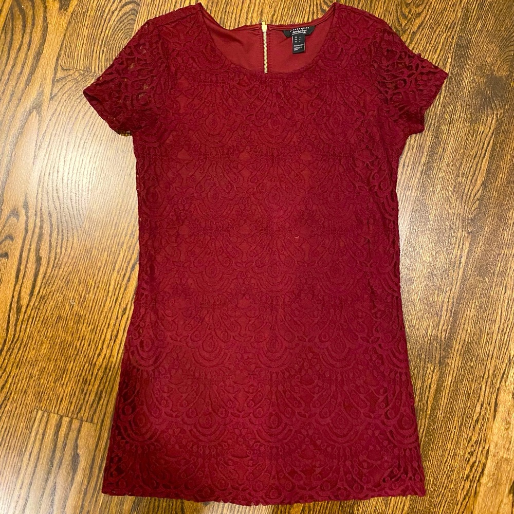 Streetwear Society Maroon Red Lace Dress